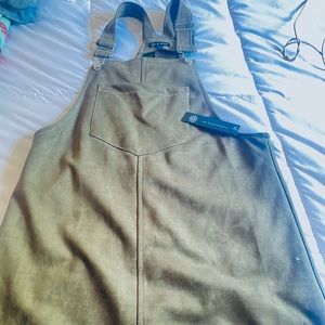 Olive green overall dress